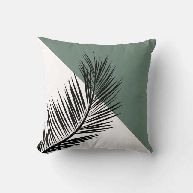 Palm leaf throw pillow (Front)