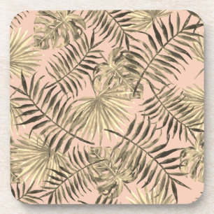 Palm leaf tropical coaster