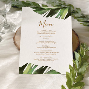Palm Leaf Tropical Floral Minimal Douche Menu