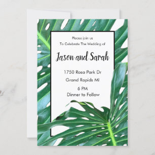 Palm Leaf, tropical foliage, jungle rainforest Invitation