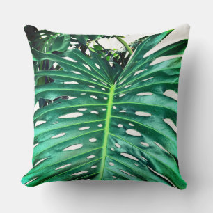 Palm Leaf, tropical foliage, jungle rainforest  Throw Pillow