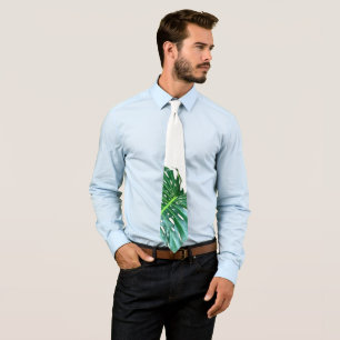Palm Leaf, tropical foliage, jungle rainforest  Tie
