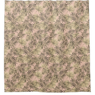 Palm leaf tropical shower curtain