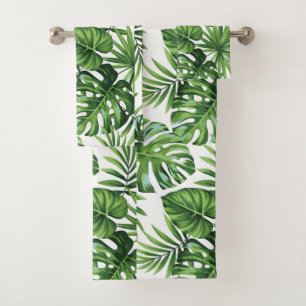 Palm leafs bath towel set