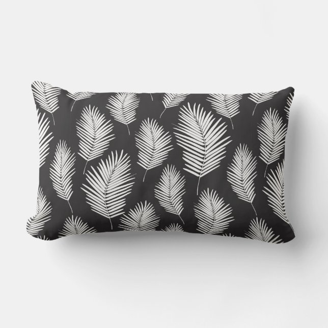 Palm Leafs Pattern Lumbar Pillow (Front)
