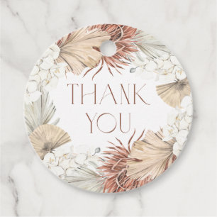 Palm Leaves and Orchids Wreath Boho Bridal Shower Favour Tags