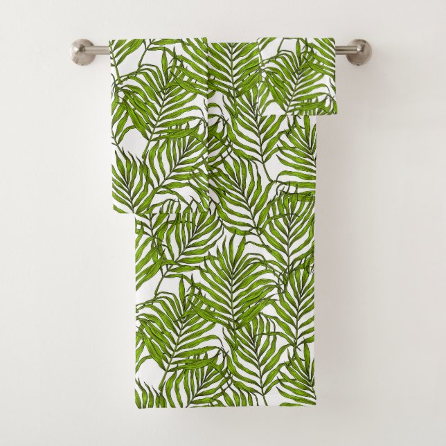 Palm leaves bath towel set (Insitu)
