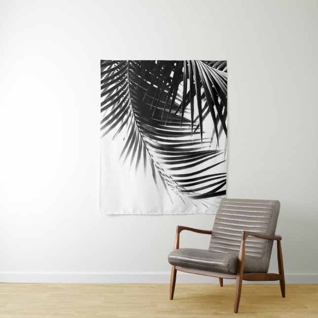 Palm Leaves Black & White Vibes #1 #tropical Tapestry (In Situ)