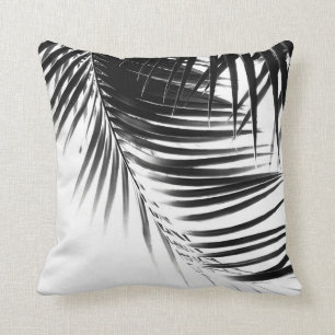 Palm Leaves Black & White Vibes #1 #tropical Throw Pillow