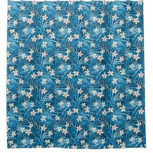 Palm Leaves Blue Pattern