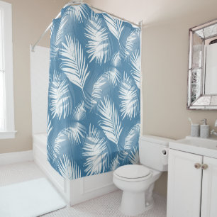 Palm Leaves Blue White Design 272