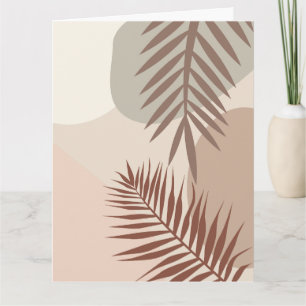 Palm Leaves, Boho Abstract Geometric Art Card