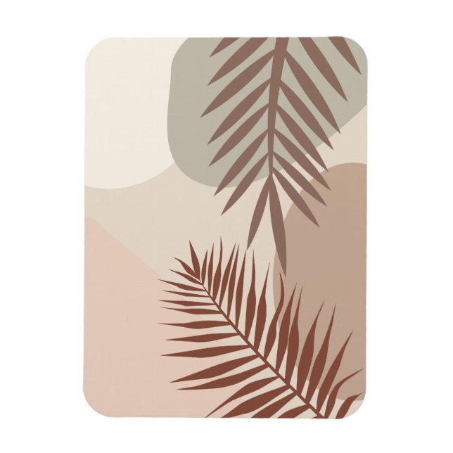 Palm Leaves, Boho Abstract Geometric Art Magnet (Vertical)
