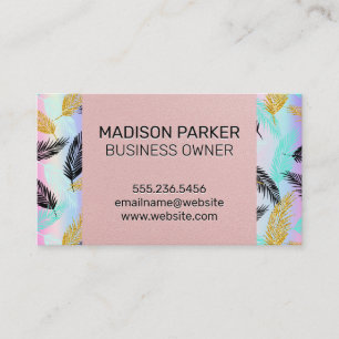 Palm Leaves   Colourful Blend   Pink Texture Business Card