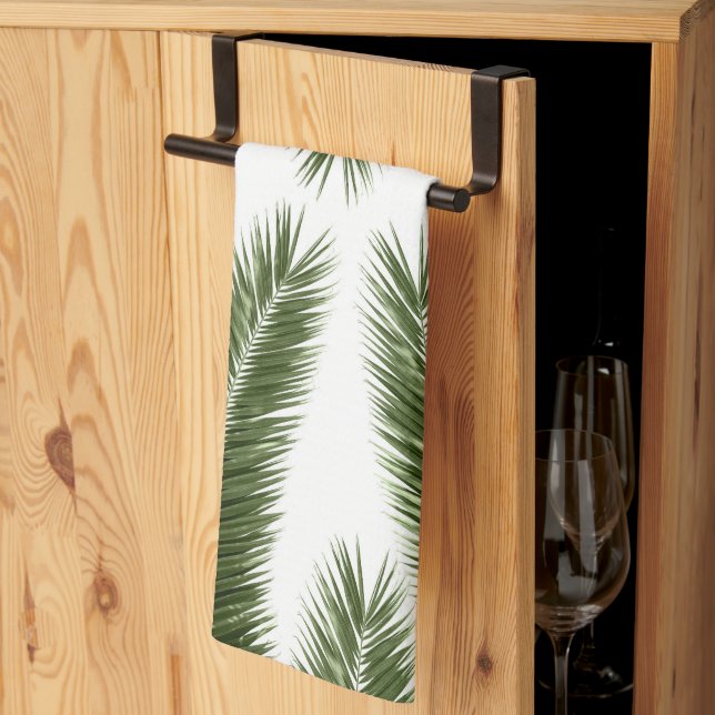 Palm Leaves Finesse Pattern 1 Kitchen Towel (Thirds Fold)