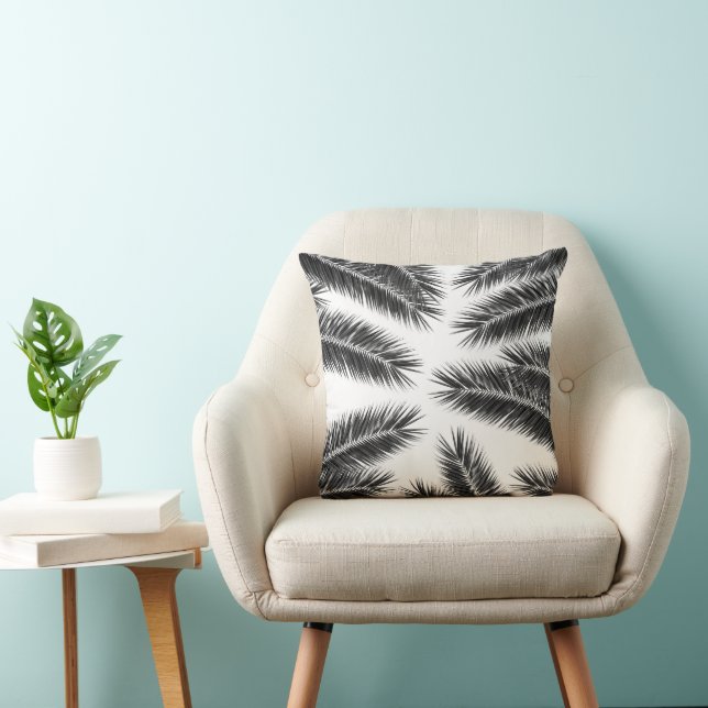 Palm Leaves Finesse Pattern 2 Throw Pillow (Chair)