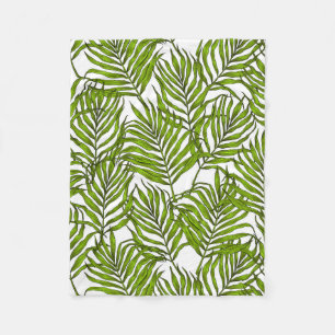 Palm leaves fleece blanket
