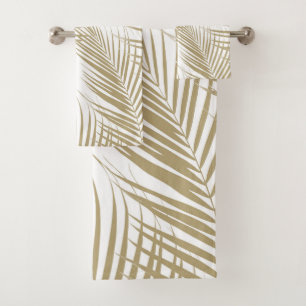 Palm Leaves - Gold Cali Vibes #1 Bath Towel Set