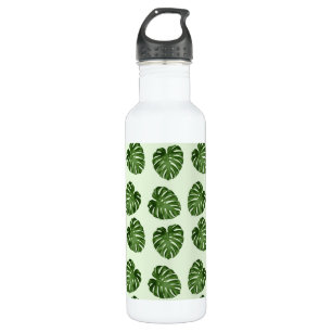 Palm Leaves, Green Leaves, Tropical Pattern 710 Ml Water Bottle