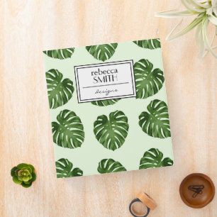 Palm Leaves, Green Leaves, Tropical Pattern Binder