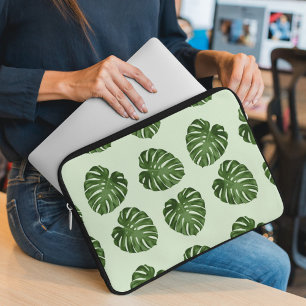 Palm Leaves, Green Leaves, Tropical Pattern Laptop Sleeve