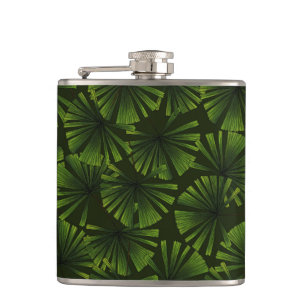 Palm leaves hip flask
