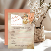 Palm Leaves | Hydrangeas Baby Shower Word Scramble