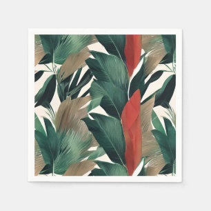 Palm leaves in muted tones napkin