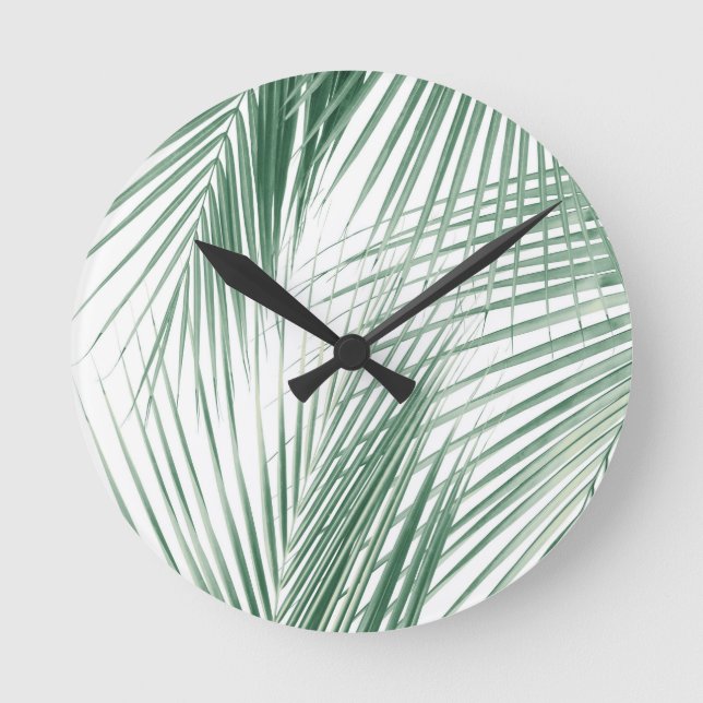 Palm Leaves Jungle Dream #1 #tropical #wall #decor Round Clock (Front)