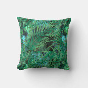 Palm leaves large throw pillow