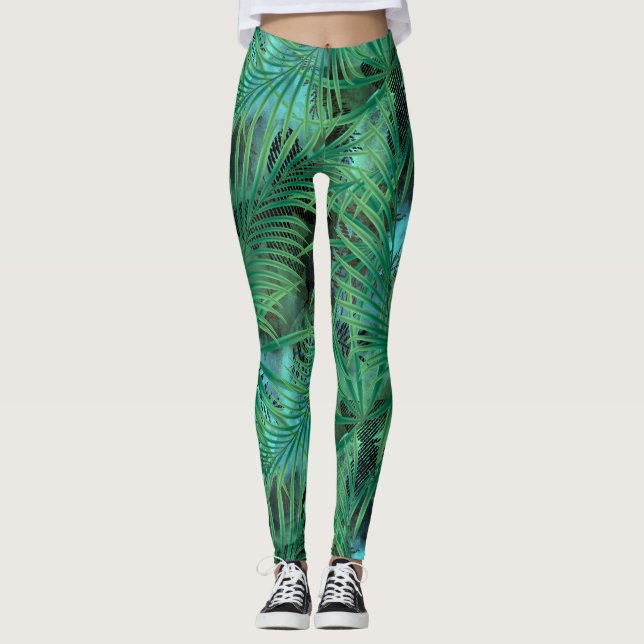 Palm leaves leggings (Front)