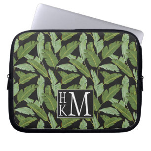 Palm Leaves Monogram Laptop Sleeve