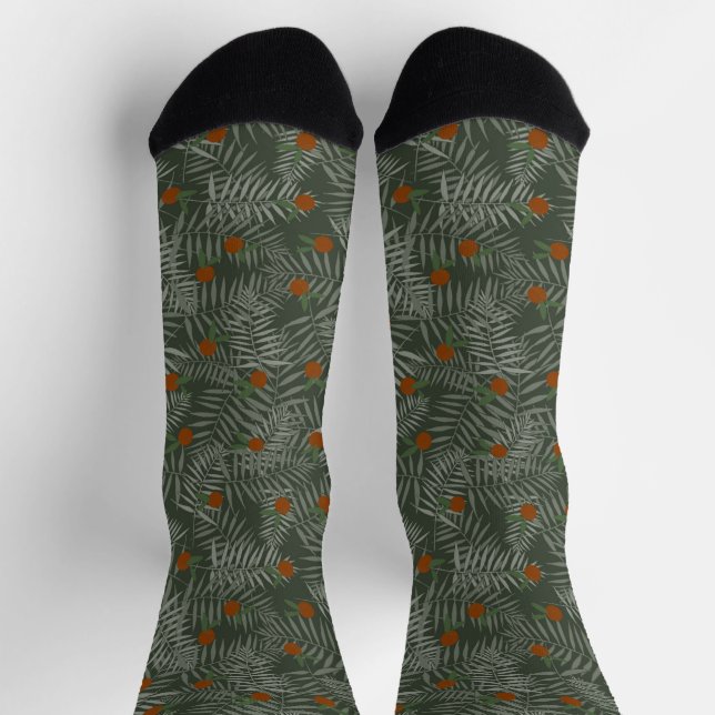 Palm Leaves & Oranges Socks (Top)