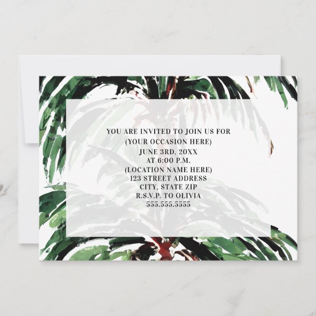 Palm Leaves Painting Generic All Purpose Party Invitation (Front)