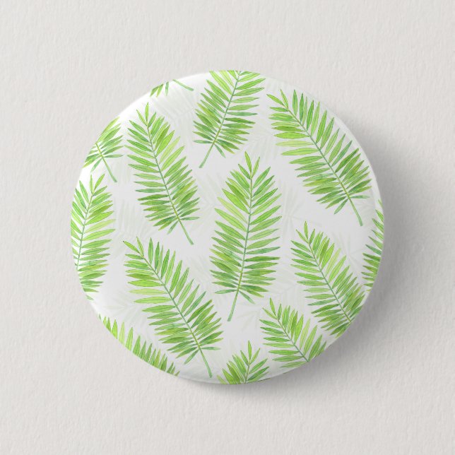 Palm leaves pattern 2 inch round button (Front)