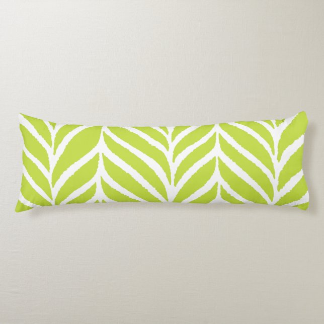Palm Leaves Pattern Chartreuse Green Body Pillow (Front)