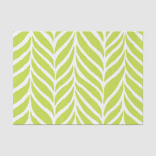 Palm Leaves Pattern Chartreuse Green Tissue Paper