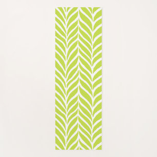 Palm Leaves Pattern Chartreuse Green Yoga Mat