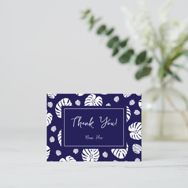 Palm Leaves Pattern Flat Note Card (Standing Front)