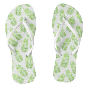 Palm leaves pattern flip flops