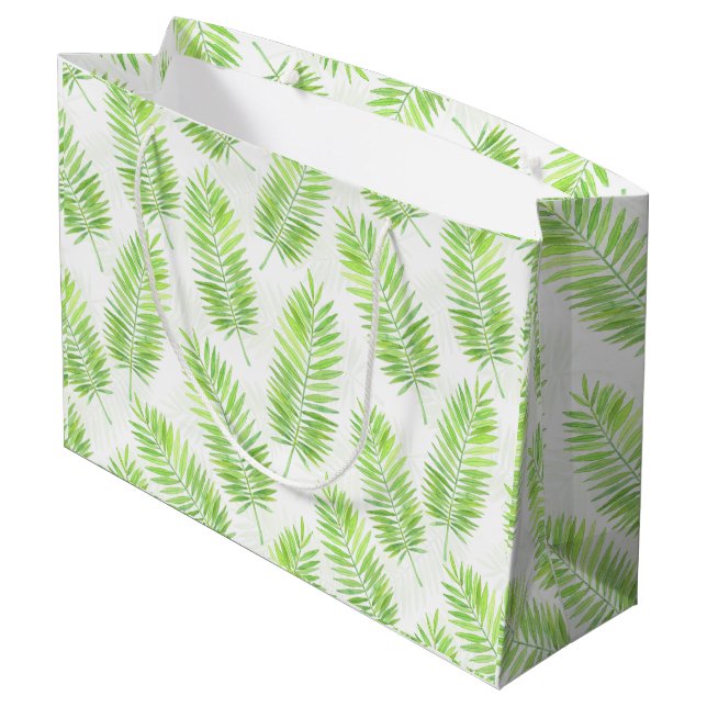 Palm leaves pattern large gift bag (Back Angled)