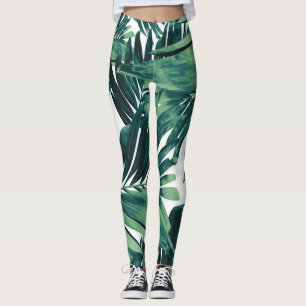Palm Leaves Pattern Love #1 #tropical #wall #decor Leggings