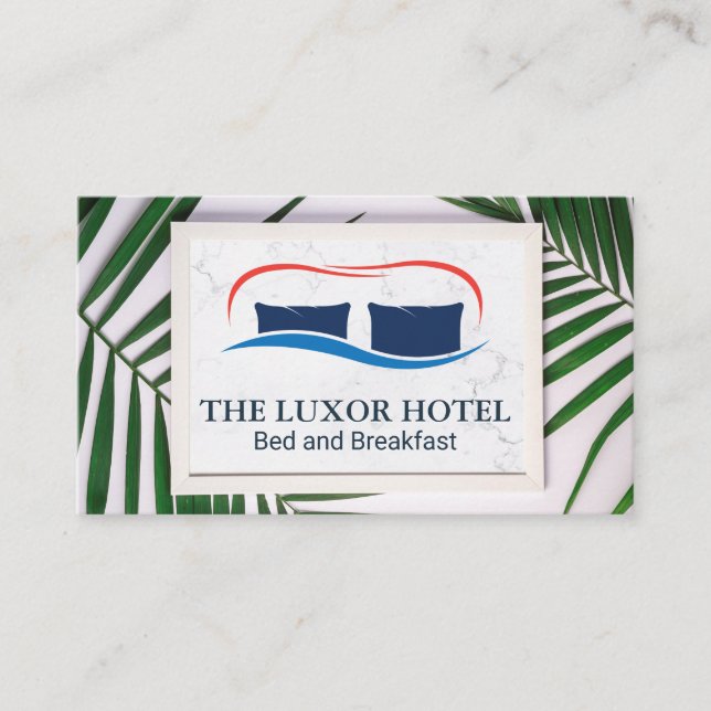 Palm Leaves | Pillows and Blankets Business Card (Front)