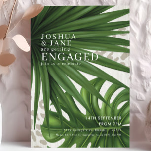 Palm Leaves Safari Leopard Print Engagement Invitation