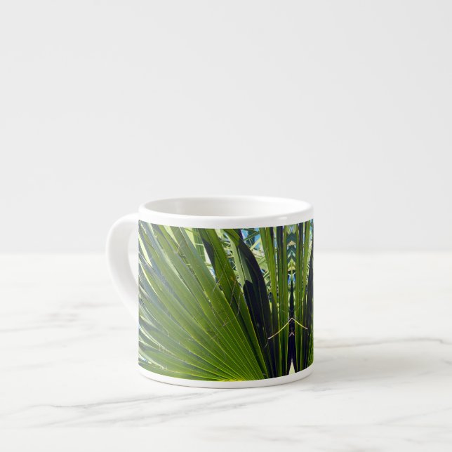 Palm Leaves, Sea Breeze Espresso Cup (Front Left)