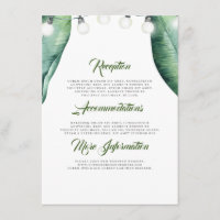 Palm Leaves String Lights Beach Wedding Details