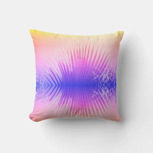 Palm Leaves Summer Beach Rainbow Cushion