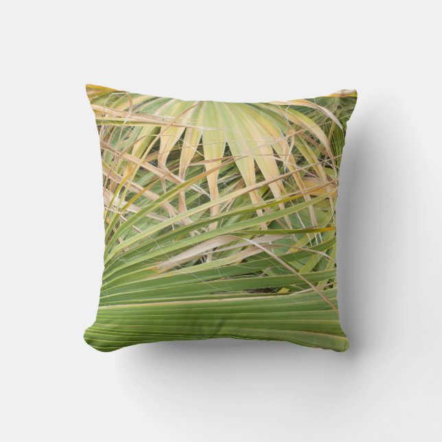 Palm leaves throw pillow (Front)