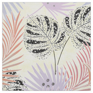 palm leaves, tropical, Botanical, colourful Fabric