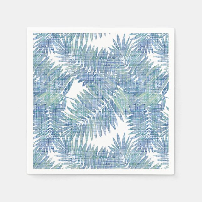 Palm leaves, tropical, Botanical, leaves, jungle Napkin (Front)
